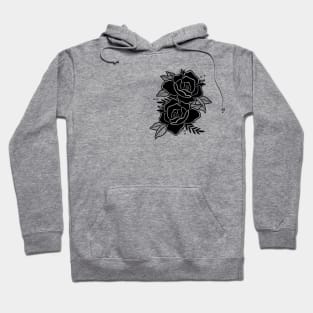 Black Traditional Roses Hoodie